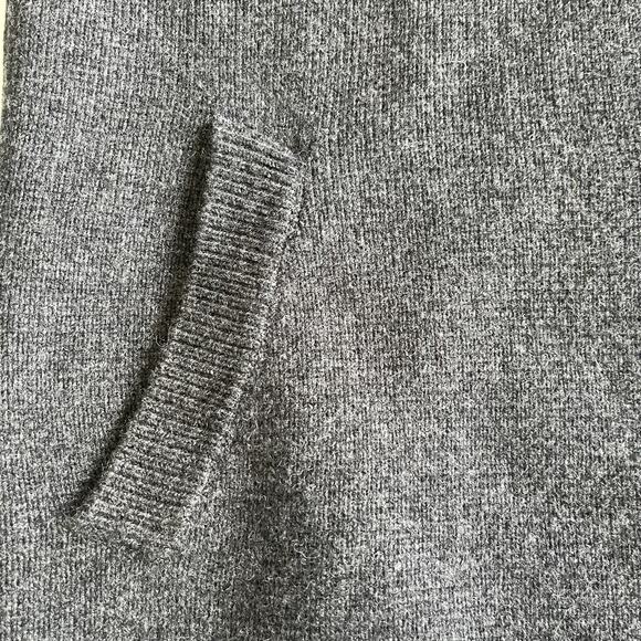 CO Collections 100% Cashmere Long Cardigan Coat Sweater Open Gray Sm cable knit - Picture 4 of 9